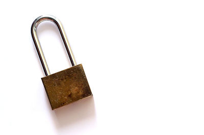 Close-up of metallic structure against white background
