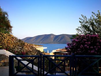 Scenic view of lake against clear sky