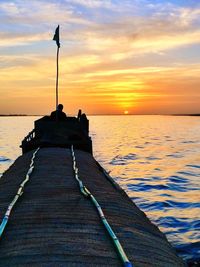 Scenic view of sea at sunset