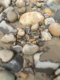 Full frame shot of pebbles on beach