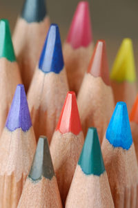 Close-up of multi colored pencils