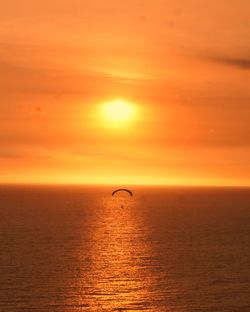 Scenic view of sunset over sea