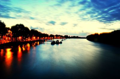 View of river at sunset