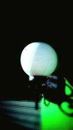 Illuminated lamp at night