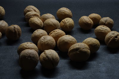 High angle view of eggs on table