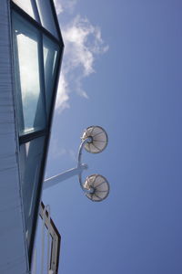 Low angle view of basketball hoop against sky