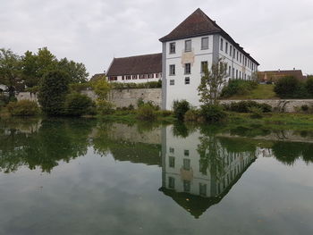 Reflection of buildings in water