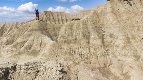 Low angle view of rock formations