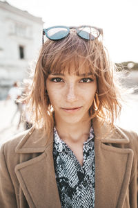 Close-up portrait of young woman