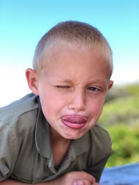 Close-up portrait of cute boy