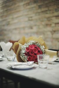 Close-up of dessert in plate on table