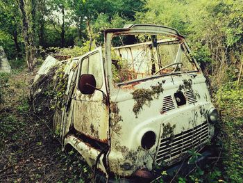 Abandoned car in park