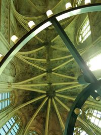 Low angle view of illuminated ceiling