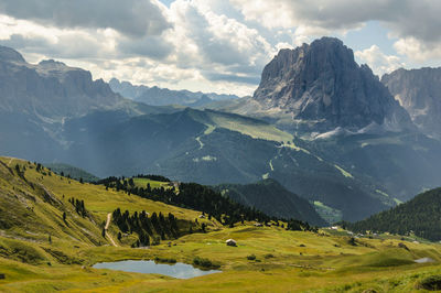 Scenic view of mountains against sky