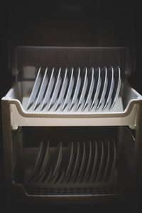 Close-up of empty seats in kitchen