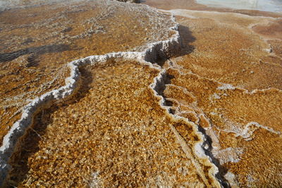 High angle view of surf on beach