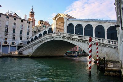 Bridge over river in city