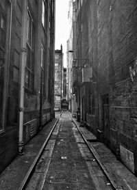 Narrow alley amidst buildings in city