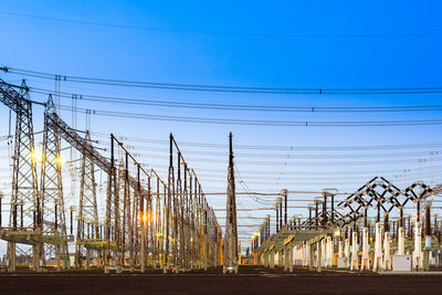 Electric substation at dusk
