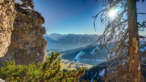 Scenic view of mountains against sky