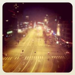 Traffic on road at night