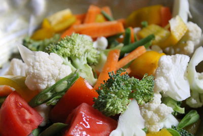 Close-up of chopped vegetables