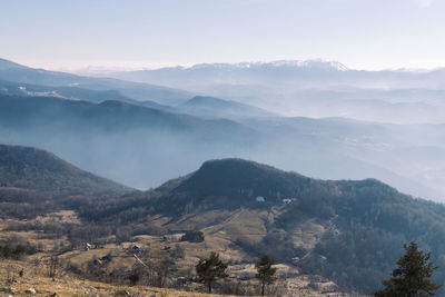 Scenic view of mountains against sky