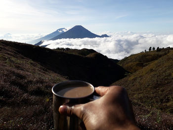 Coffe and mountain wonosobo indonesia
