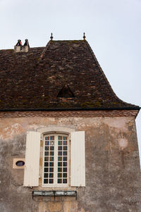 Low angle view of building against clear sky