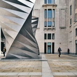 Woman standing in city