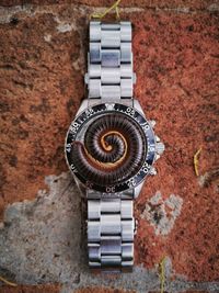 Directly above shot of clock on wall