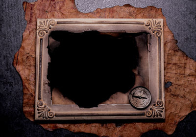 Directly above shot of black tea on wooden table