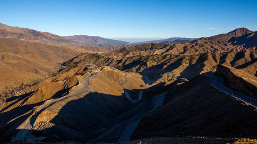 Scenic view of mountains against clear sky