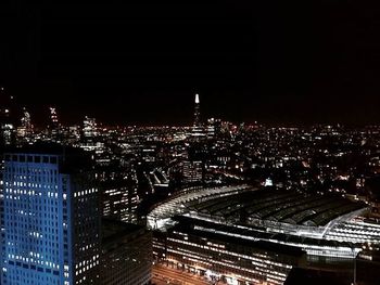 Illuminated cityscape at night