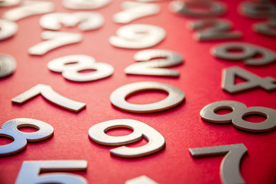 Close-up of heart shape on table