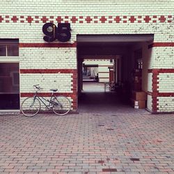 Cars parked in front of building