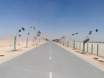 Street against clear sky