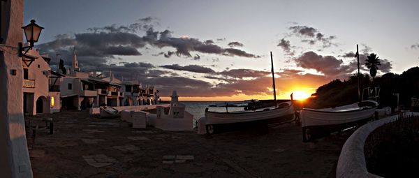 Scenic view of sea at sunset