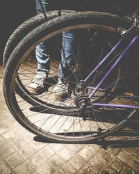 Close-up of bicycle wheel