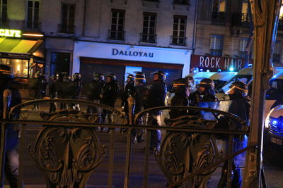 View of people in city at night