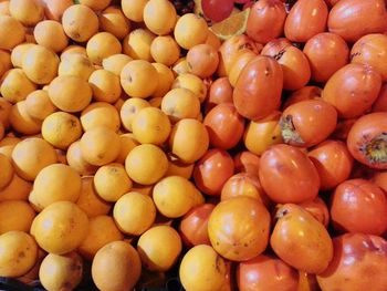 Full frame shot of oranges at market