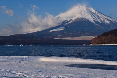 Scenic view of lake during winter