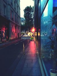 View of city street at night