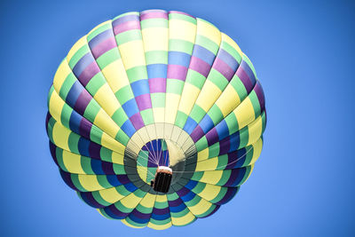 Low angle view of hot air balloons