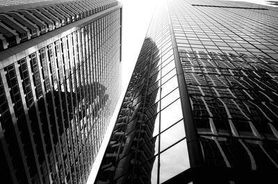 Low angle view of modern buildings against sky