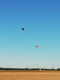 Hot air balloons in the blue sky