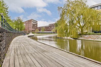 Bridge over river against sky