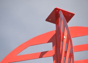 Low angle view of flag against sky