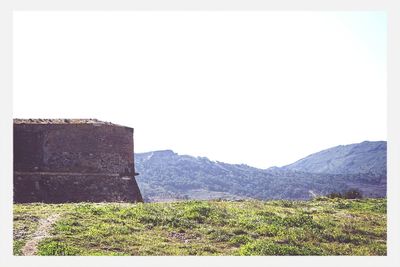 Scenic view of landscape against clear sky