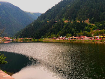 Scenic view of lake against mountains